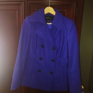 EUC Moda international purple wool peacoat.
